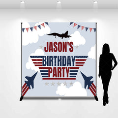 Lofaris Aviation Plane Cloud Custom Name Birthday Backdrop