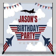 Lofaris Aviation Plane Cloud Custom Name Birthday Backdrop