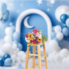 Lofaris Baby Boy Blue Balloons Cake Smash Photography Backdrop