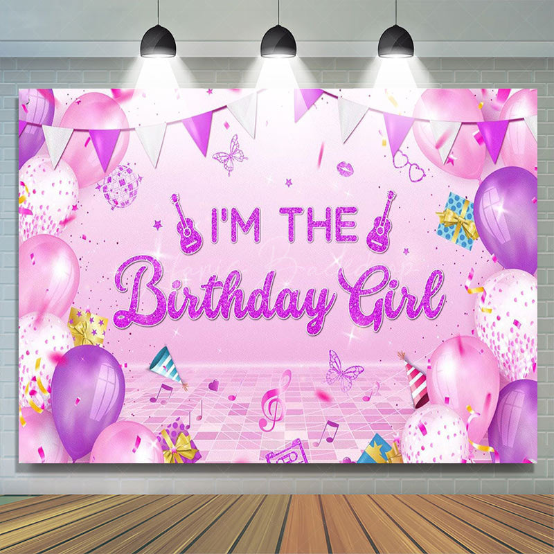 Lofaris Balloons Disco Musical Birthday Girl Party Backdrop