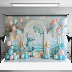 Lofaris Balloons Dolphin Arch Ocean Cake Smash Backdrop