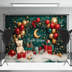 Lofaris Balloons Gifts Stars Moon Bear Christmas Backdrop