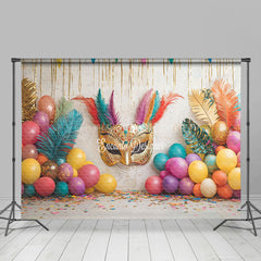 Lofaris Balloons Mask Feather Tribal Cake Smash Backdrop