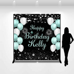 Lofaris Balloons Sparkle Custom Name Happy Birthday Backdrop