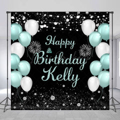 Lofaris Balloons Sparkle Custom Name Happy Birthday Backdrop