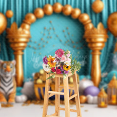 Lofaris Balloons Treasure Jungle Tiger Cake Smash Backdrop