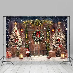 Lofaris Barn Door Garland Oil Lamp Christmas Photo Backdrop