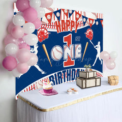 Lofaris Baseball Birthday Bash 1 Celebration Party Backdrop