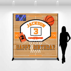 Lofaris Basketball Field Custom Name 3rd Birthday Backdrop