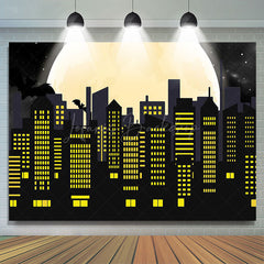 Lofaris Bats Moon Night Dark City Scene Birthday Backdrop