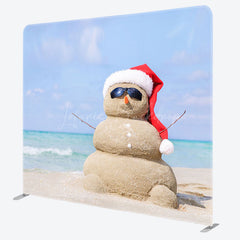 Lofaris Beach Sandyman Christmas In July Pillow Case Backdrop