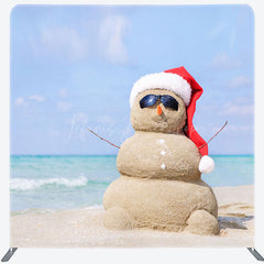 Lofaris Beach Sandyman Christmas In July Pillow Case Backdrop