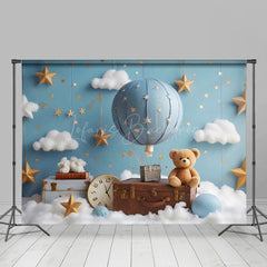 Lofaris Bear Starry Night Hot Air Balloon Cake Smash Backdrop