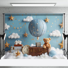 Lofaris Bear Starry Night Hot Air Balloon Cake Smash Backdrop