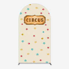 Lofaris Beige Colorful Stars Circus Birthday Arch Backdrop