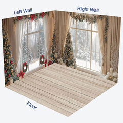 Lofaris Beige Floor Curtain Christmas Vibe Room Set Backdrop