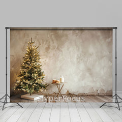 Lofaris Beige Vintage Wall Xmas Tree Table Christmas Backdrop