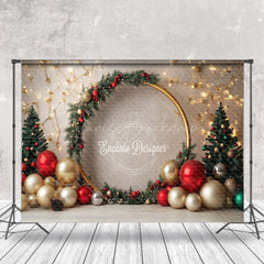 Lofaris Beige Wall Light Strip Pine Leaf Christmas Backdrop