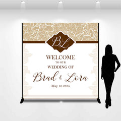 Lofaris Beige White Floral Custom Name Bridal Shower Backdrop