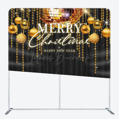 Lofaris Bells Black Merry Christmas Happy New Year Backdrop