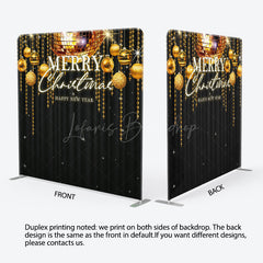 Lofaris Bells Black Merry Christmas Happy New Year Backdrop