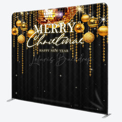 Lofaris Bells Black Merry Christmas Happy New Year Backdrop