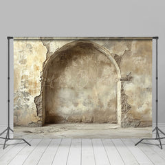 Lofaris Biege Shabby Retro Arch Wall Photo Backdrop