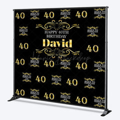 Lofaris Black Aged To Perfection 40 Custom Birthday Backdrop