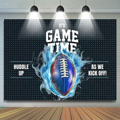 Lofaris Black Blue Rugby Game Time Sport Birthday Backdrop