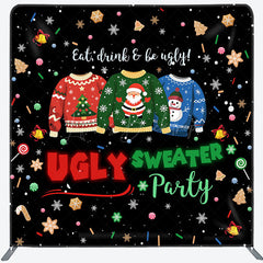 Lofaris Black Candy Ugly Sweater Pillow Cover Backdrop