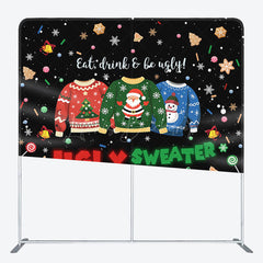 Lofaris Black Candy Ugly Sweater Pillow Cover Backdrop