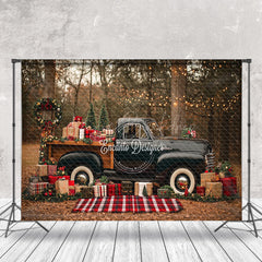 Lofaris Black Car Gifts Forest Tree Christmas Photo Backdrop