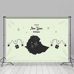 Lofaris Black Clover Map Happy New Year Ethiopia Backdrop