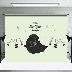 Lofaris Black Clover Map Happy New Year Ethiopia Backdrop