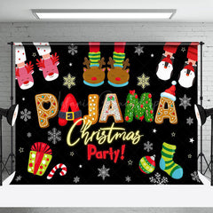 Lofaris Black Gingerbread Pajama Christmas Party Backdrop