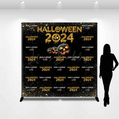 Lofaris Black Gold Glitter Custom Halloween 2024 Backdrop