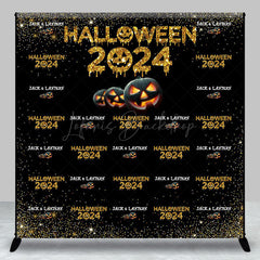 Lofaris Black Gold Glitter Custom Halloween 2024 Backdrop