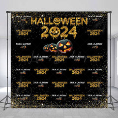 Lofaris Black Gold Glitter Custom Halloween 2024 Backdrop