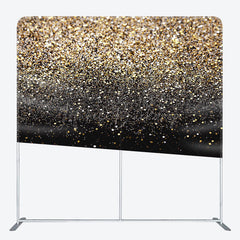 Lofaris Black Gold Glitter Dance Party Pillow Case Backdrop