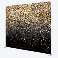 Lofaris Black Gold Glitter Dance Party Pillow Case Backdrop