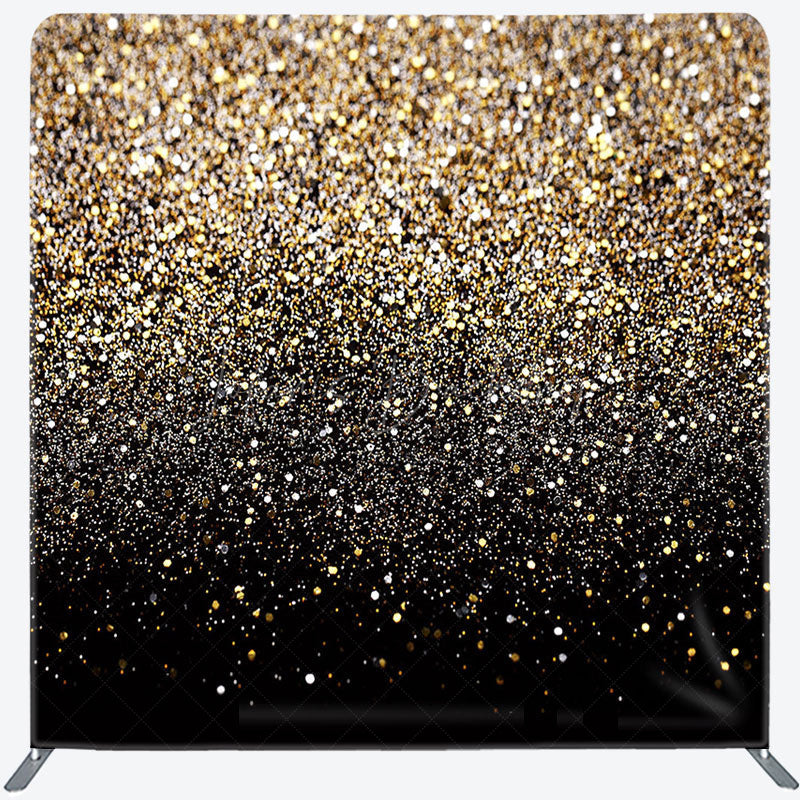 Lofaris Black Gold Glitter Dance Party Pillow Case Backdrop