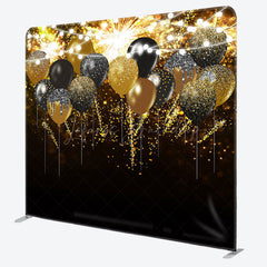 Lofaris Black Gold Glitter Lighted Pillow Case Backdrop