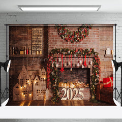 Lofaris Black Gold Glittering 2025 New Year Party Backdrop