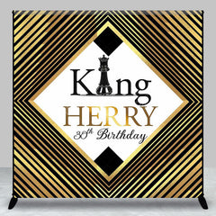 Lofaris Black Gold King Custom Name 30th Birthday Backdrop