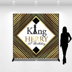 Lofaris Black Gold King Custom Name 30th Birthday Backdrop