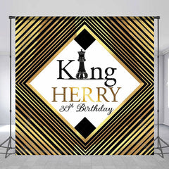 Lofaris Black Gold King Custom Name 30th Birthday Backdrop