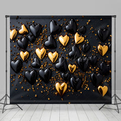 Lofaris Black Gold Love Valentines Vibe Room Set Backdrop