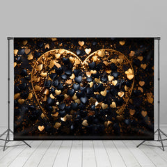 Lofaris Black Gold Love Valentines Vibe Room Set Backdrop