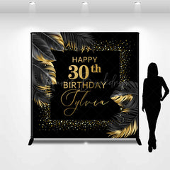 Lofaris Black Gold Monstera Custom 30th Birthday Backdrop