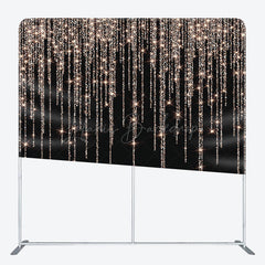 Lofaris Black Gold Sparkle Glitter Square Tension Backdrop